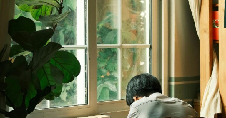 personal growth tips for introverts journaling quietly at a peaceful desk by the window