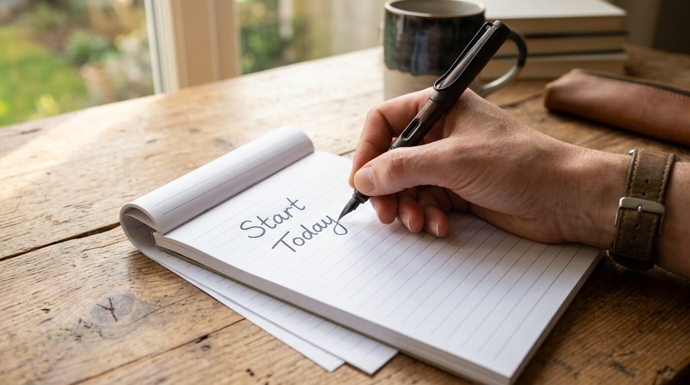 How to stop being lazy by writing clear goals and taking the first small step