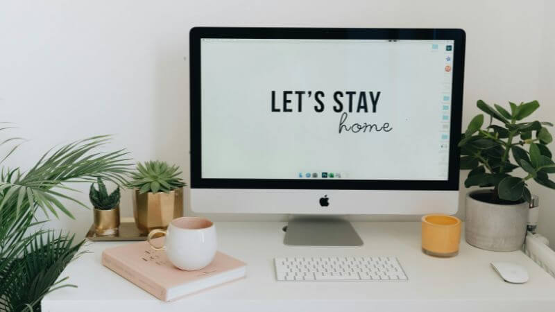 peaceful home workspace setup for beginner bloggers making money online