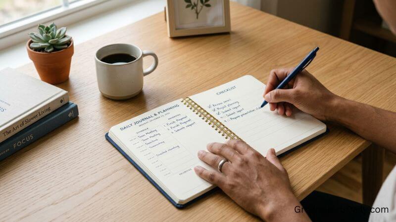 Daily planner checklist as anchor trigger for building micro habits