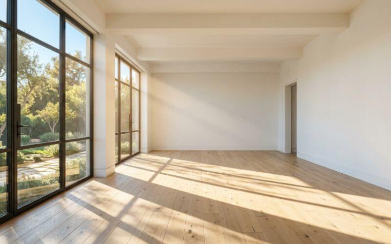 bright empty room showing minimalist lifestyle for personal growth