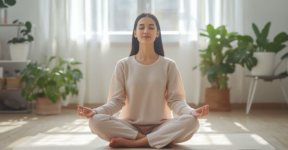 calm person practicing mindfulness to overcome social anxiety