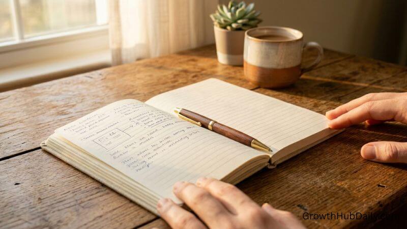 Power of consistency built through daily journaling and habit tracking every day