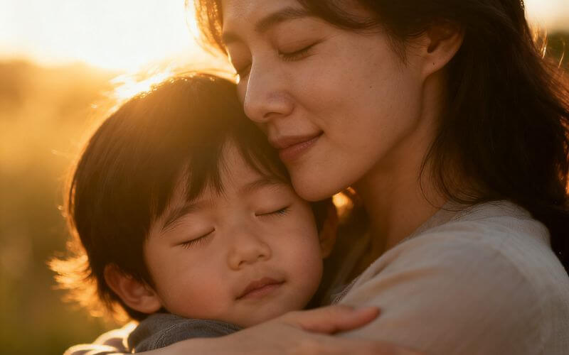 mother hugging child tightly showing emotional connection built through respectful parenting tips